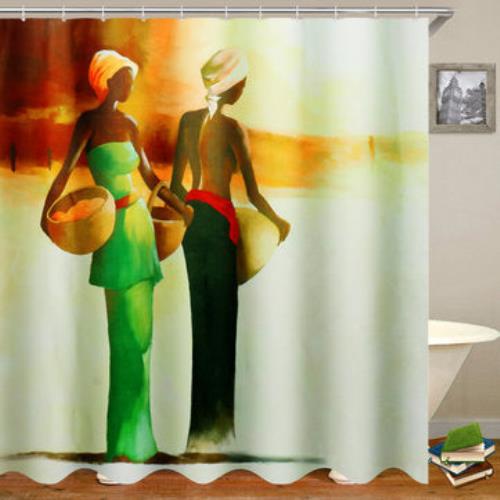 3d Bathroom Shower Curtain African, Black Woman Art Shower Curtain